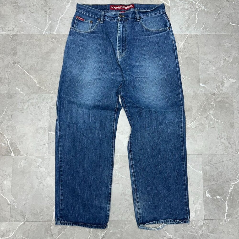 Vintage Ecko Unltd Jeans Mens 36X30 Loose Baggy Hip Hop Skate Rap Distressed Y2K